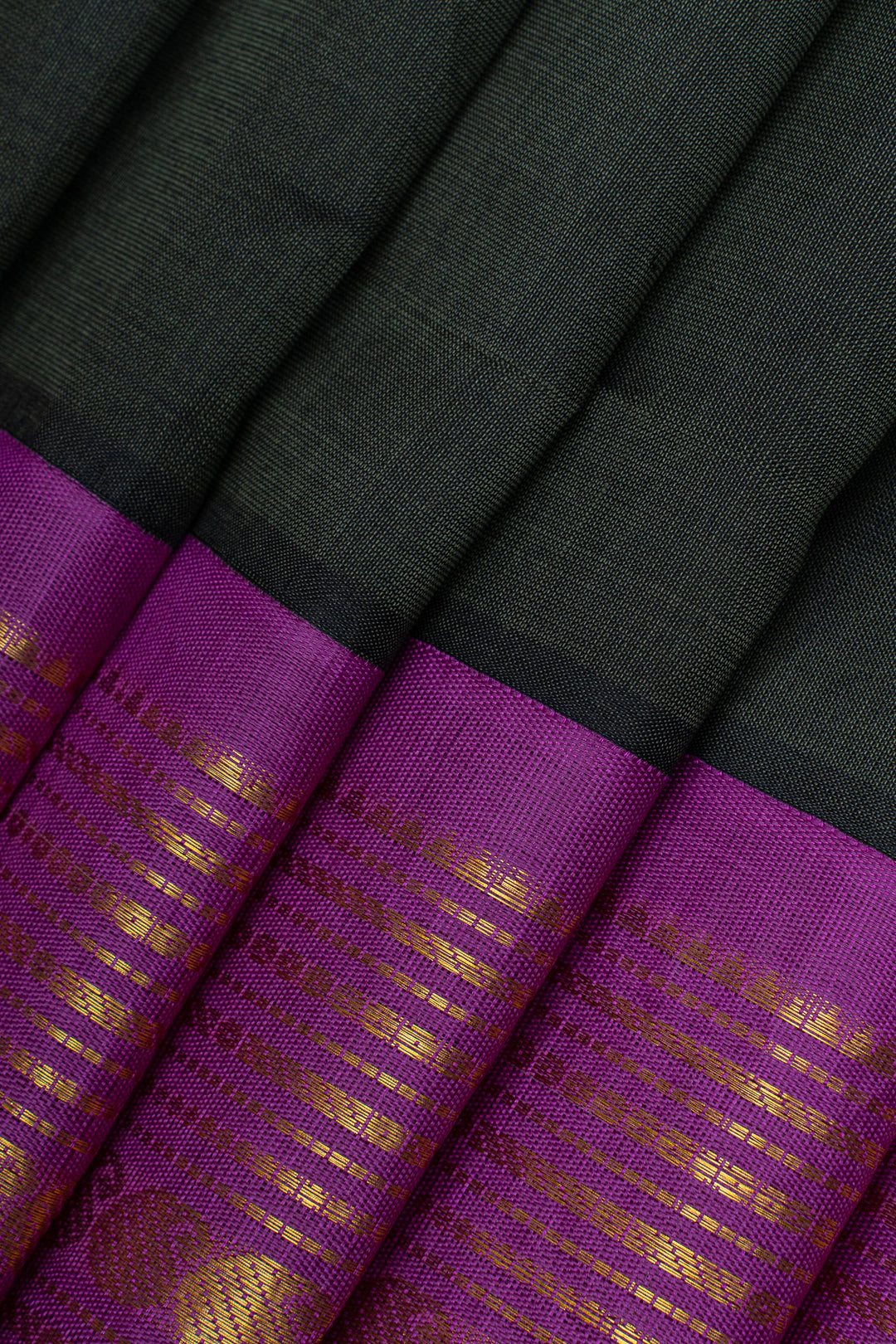 Black and purple  pure silk cotton saree