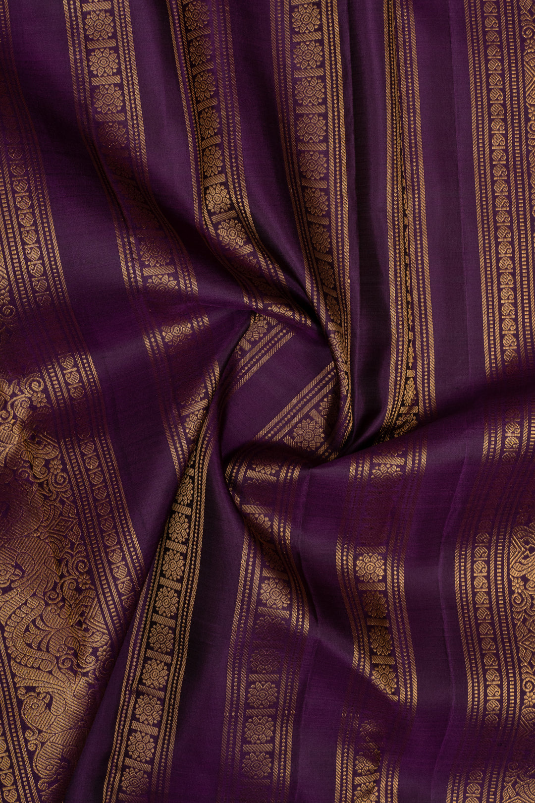 Maroon Zari checks rettai pettu pure kanchipuram silk saree