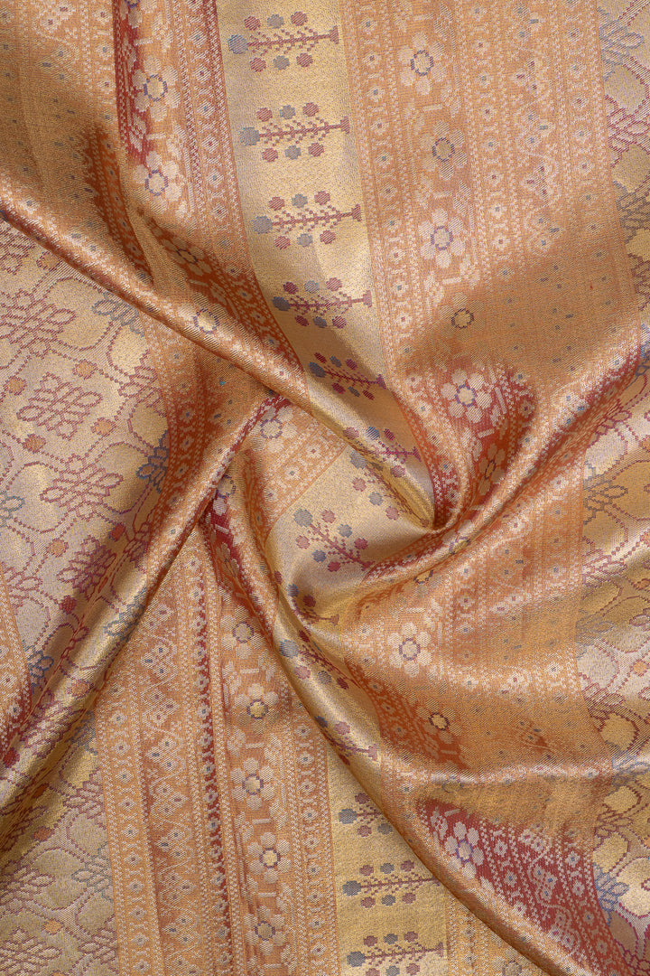 Blue tissue pure designer kanchipuram silk saree