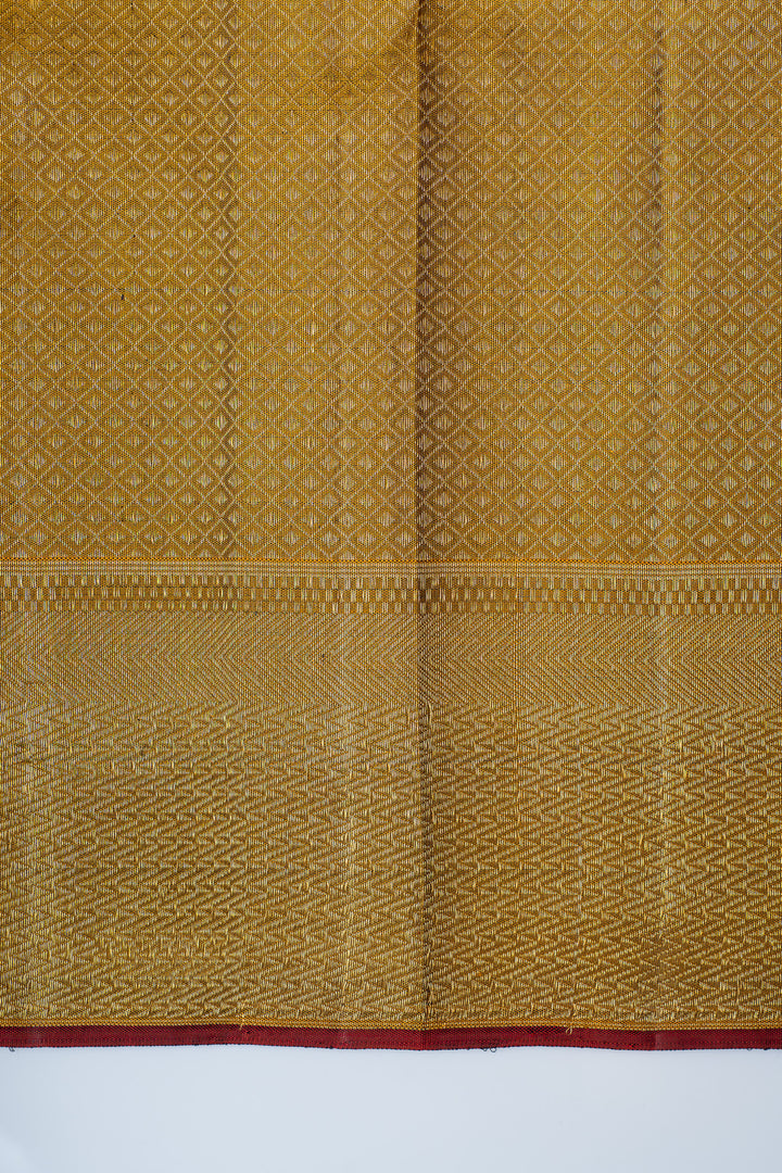 Grey and gold brocade pure Kanchipuram  silk saree