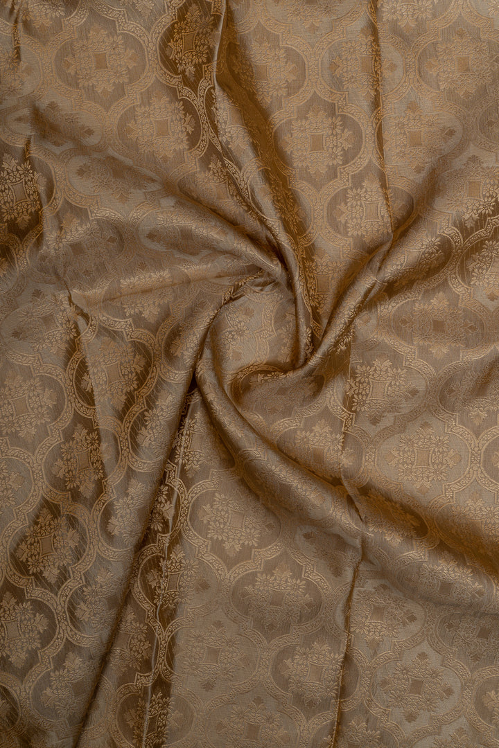 Silverish grey brocade pure Kanchipuram silk saree