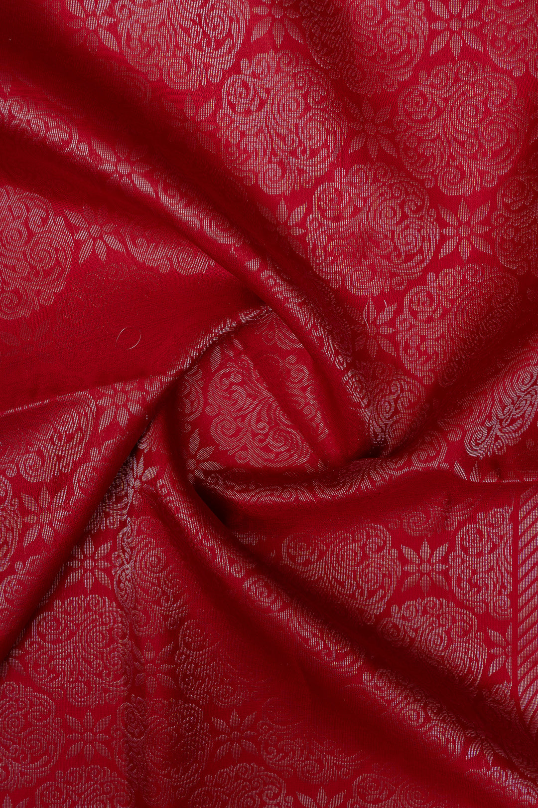 Red zari checks pure soft silk saree