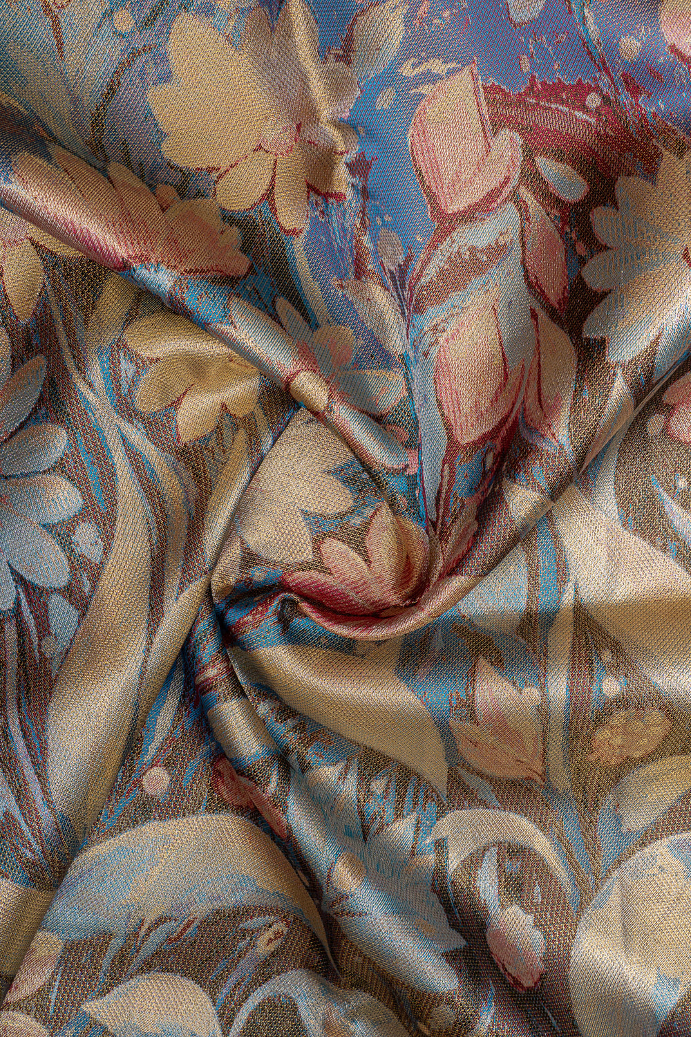 Blue tissue pure designer kanchipuram silk saree