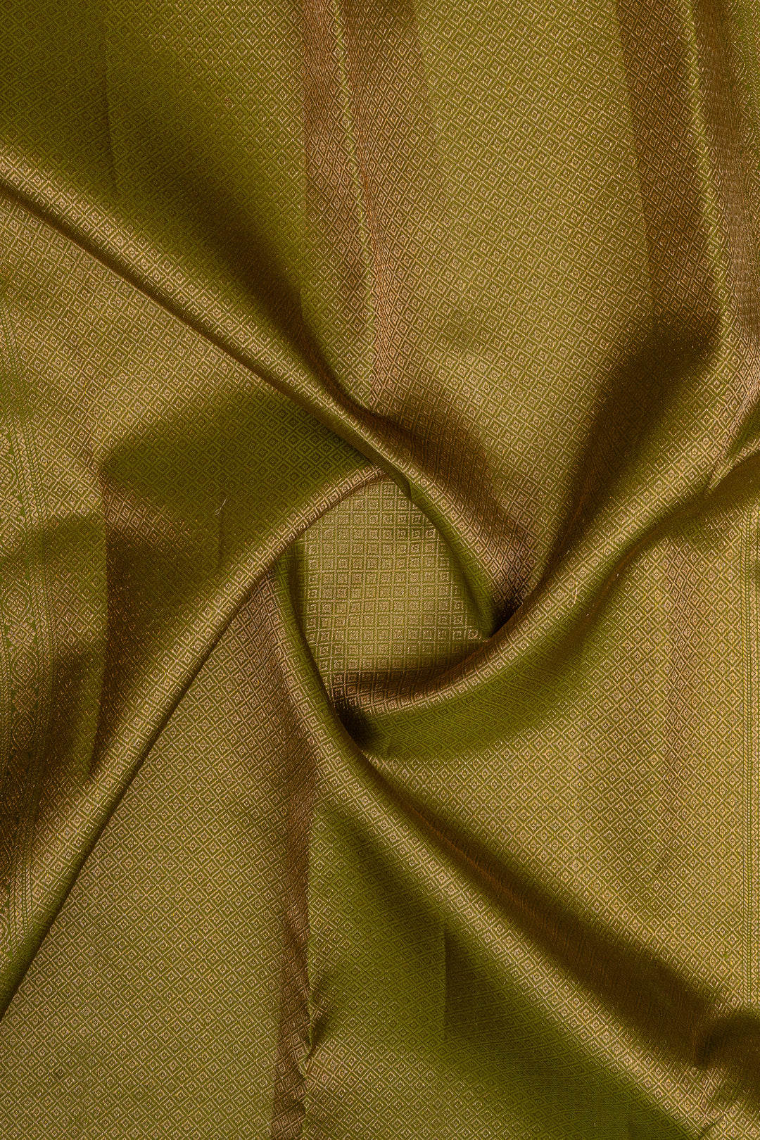 Mehandi green brocade pure kanchipuram silk saree