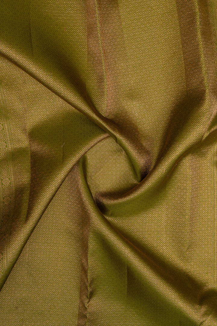 Mehandi green brocade pure kanchipuram silk saree
