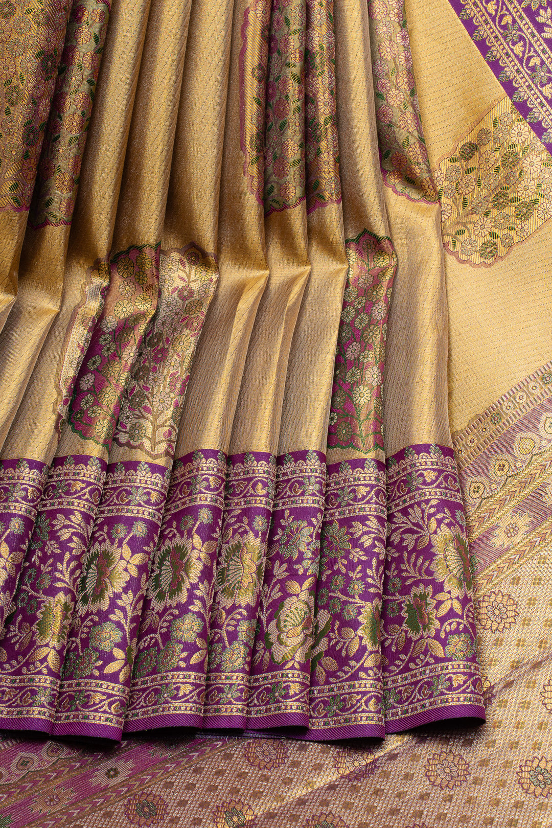 Minakari tissue brocade pure kanchipuram silk saree