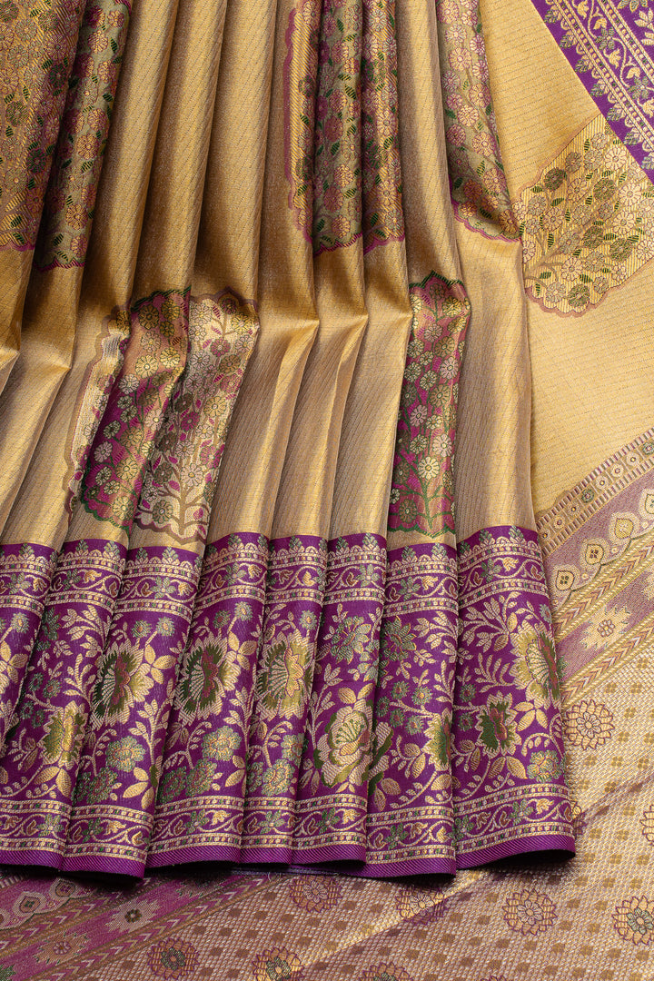 Minakari tissue brocade pure kanchipuram silk saree