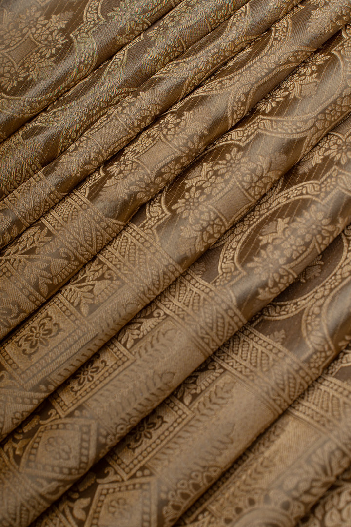 Silverish grey brocade pure Kanchipuram silk saree