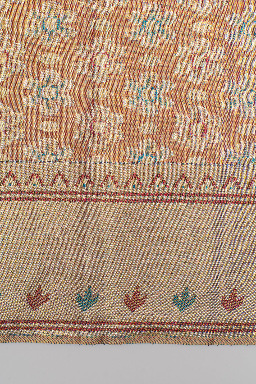 Blue tissue pure designer kanchipuram silk saree