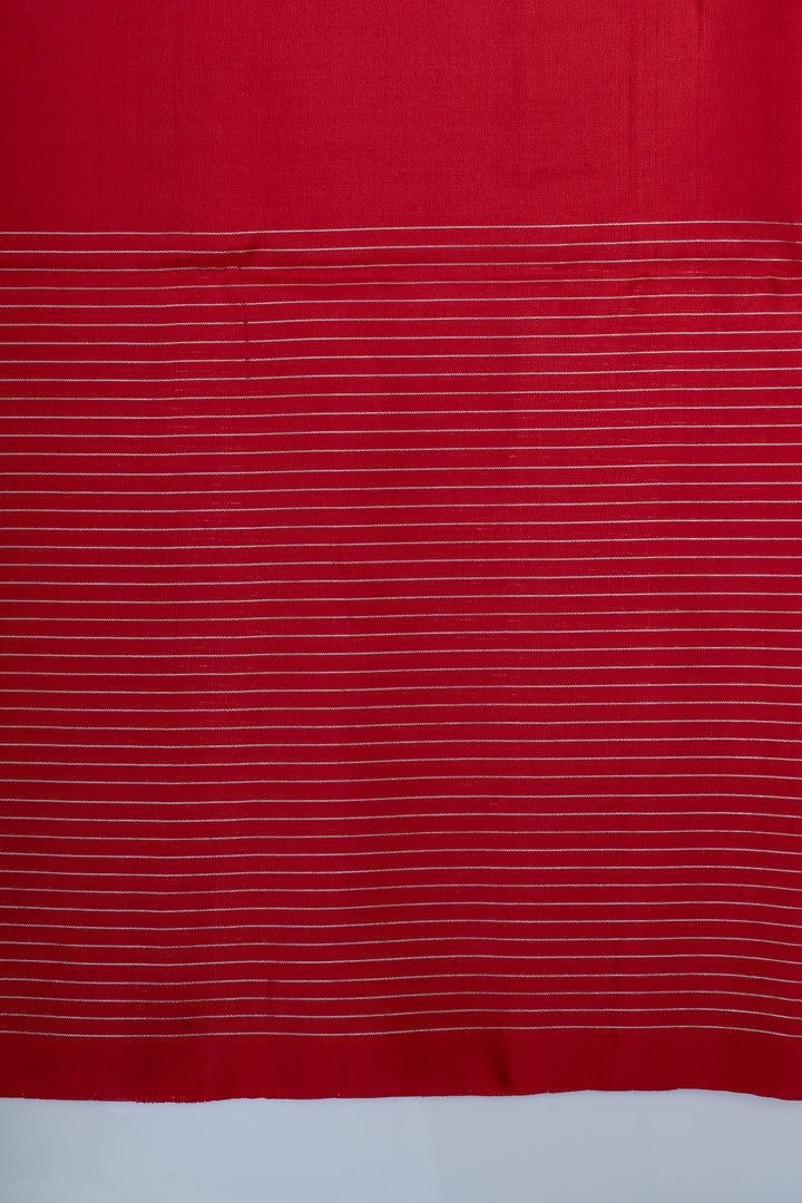 Red zari checks pure soft silk saree