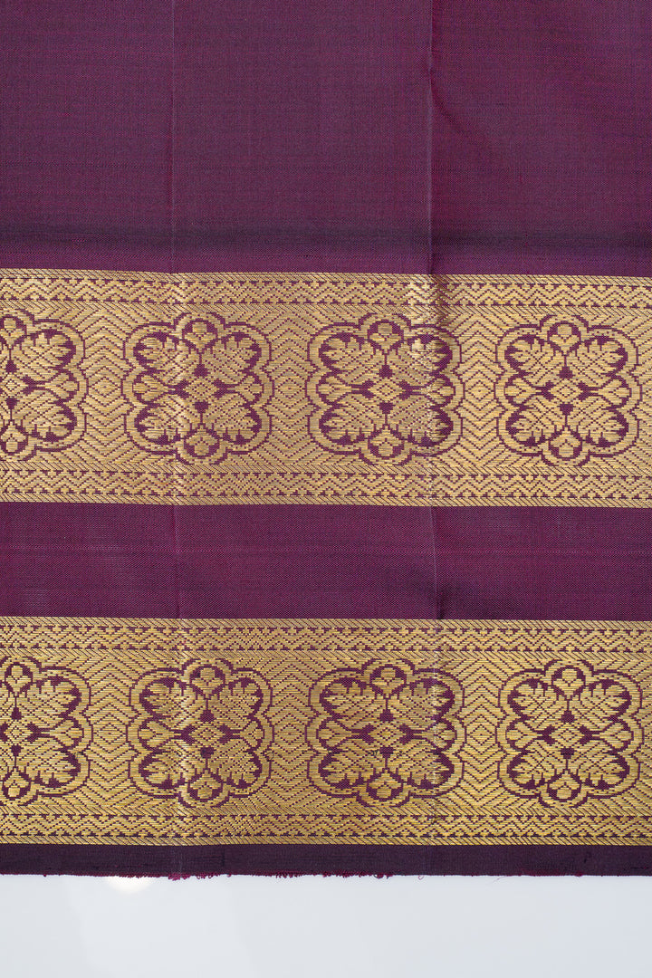 Pink and purple rettai pettu pure kanchipuram silk saree