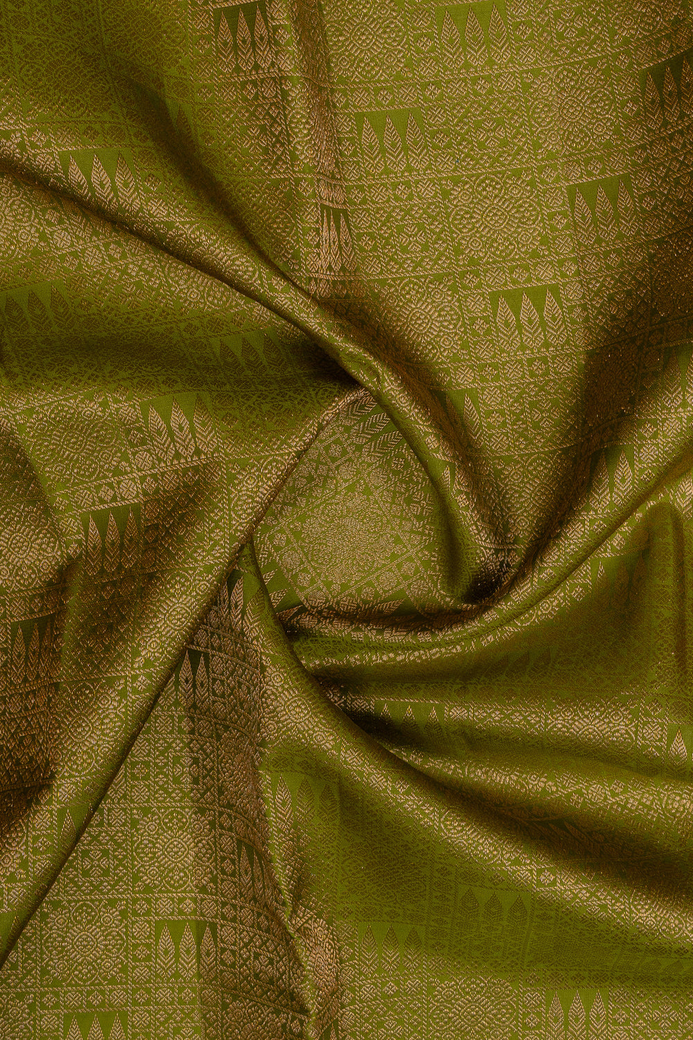 Mehandi green brocade pure kanchipuram silk saree