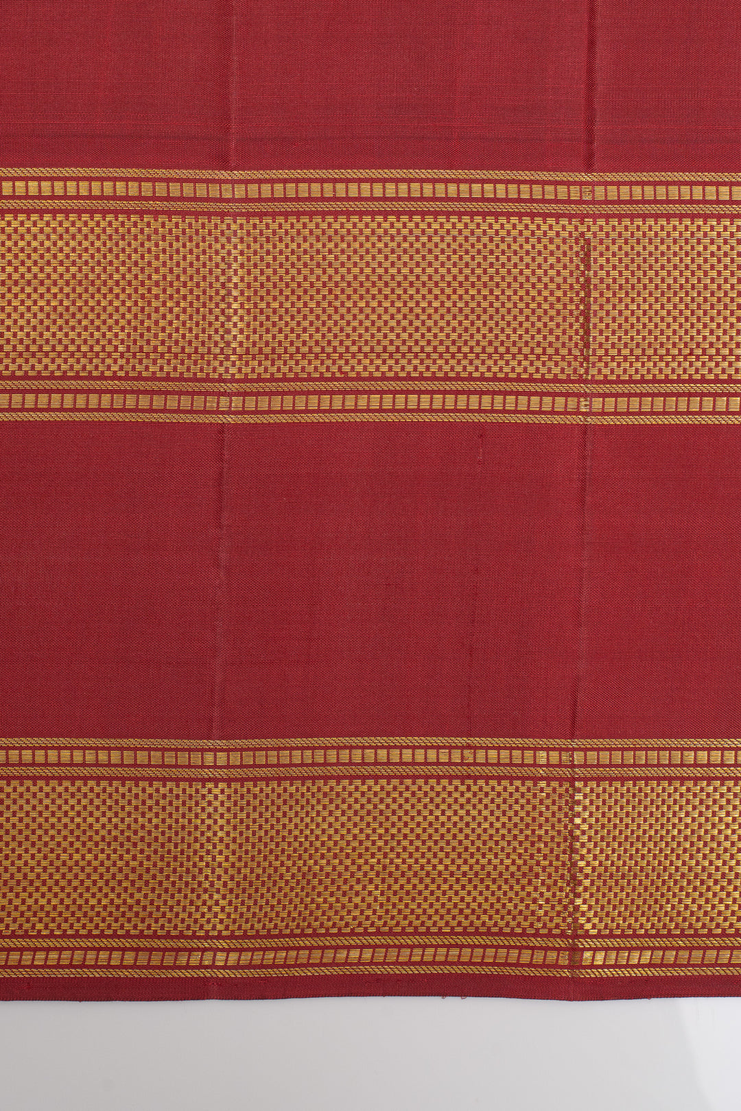 Beige Jamdani neli checks Kanchipuram silk saree