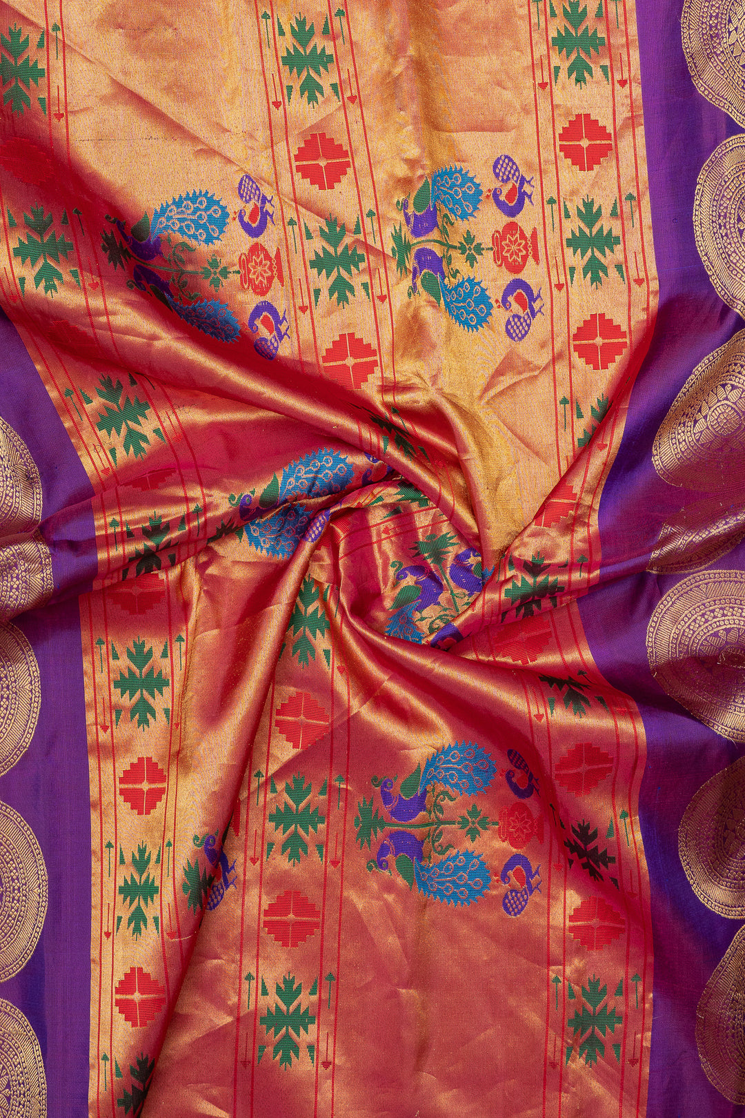 Navy blue and magenta Kuttu Gadwal silk saree