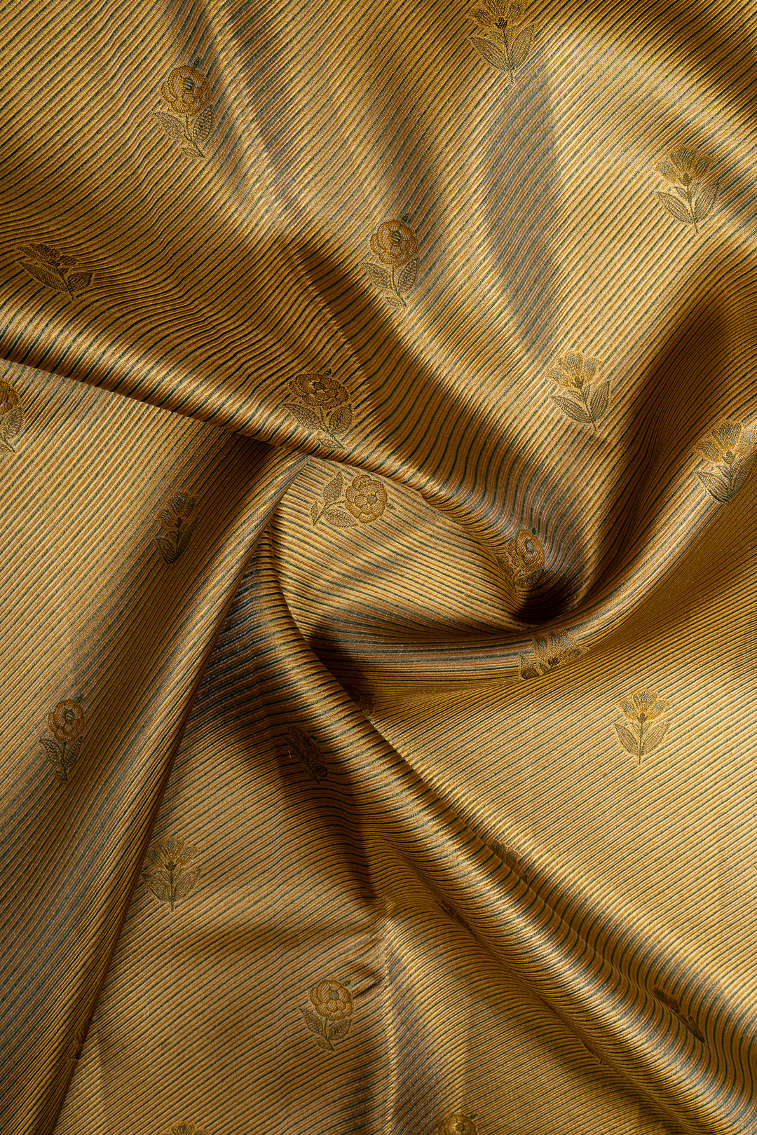 Gold stripes minakari tissue pure kanchipuram silk saree