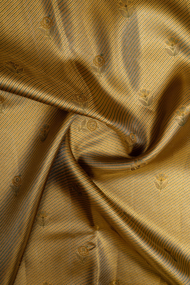 Gold stripes minakari tissue pure kanchipuram silk saree
