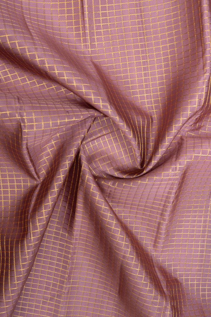 Mauve zari checks pure kanchipuram silk saree