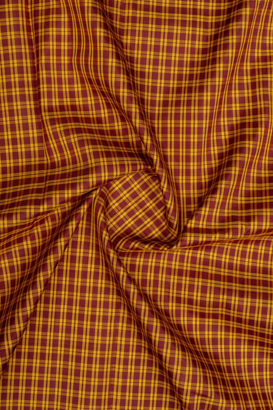 Maroon and yellow Podikattam pure kanchipuram silk saree