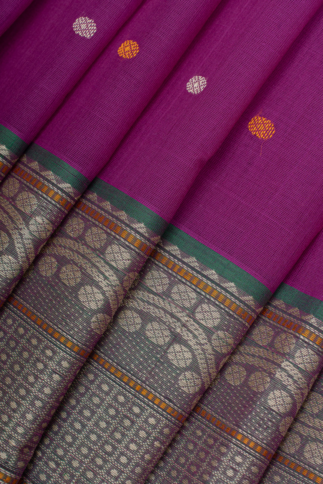 Purple traditional pure cotton silk saree