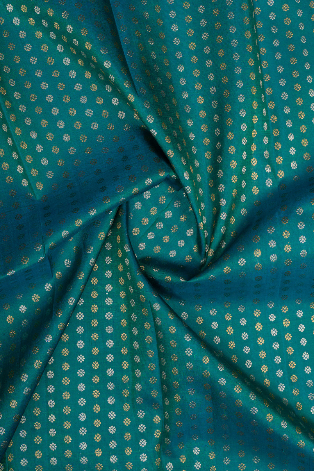 Peacock blue Lakshabuttis vintage pure kanchipuram silk saree