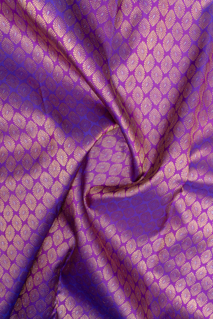 Purple minakari thilakam brocade  pure kanchipuram silk saree