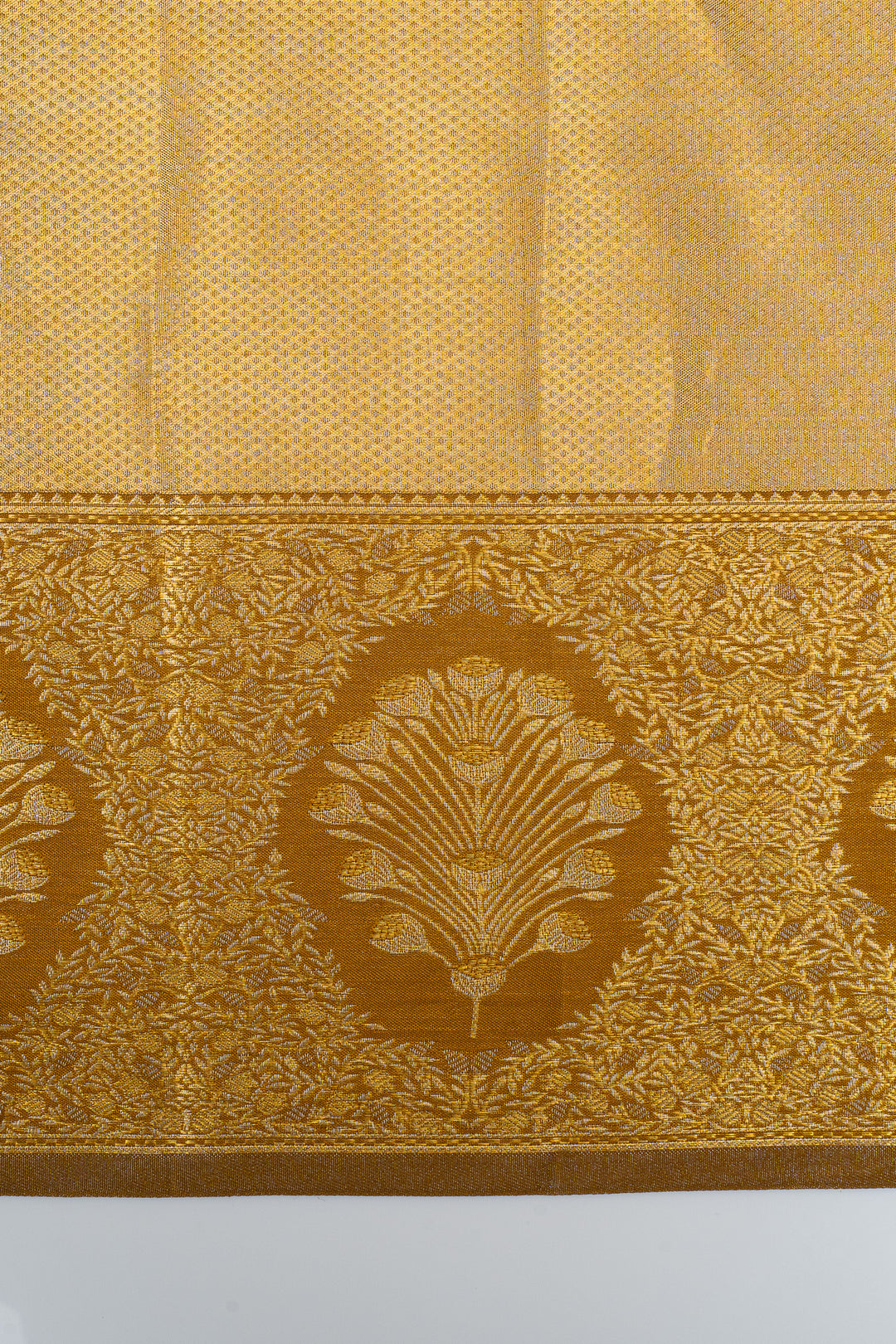 Gold stripes minakari tissue pure kanchipuram silk saree
