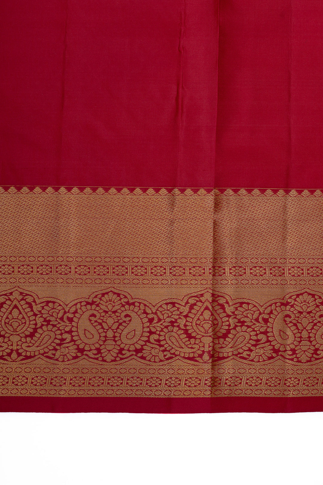 Burgundy floral brocade pure Kanchipuram silk saree