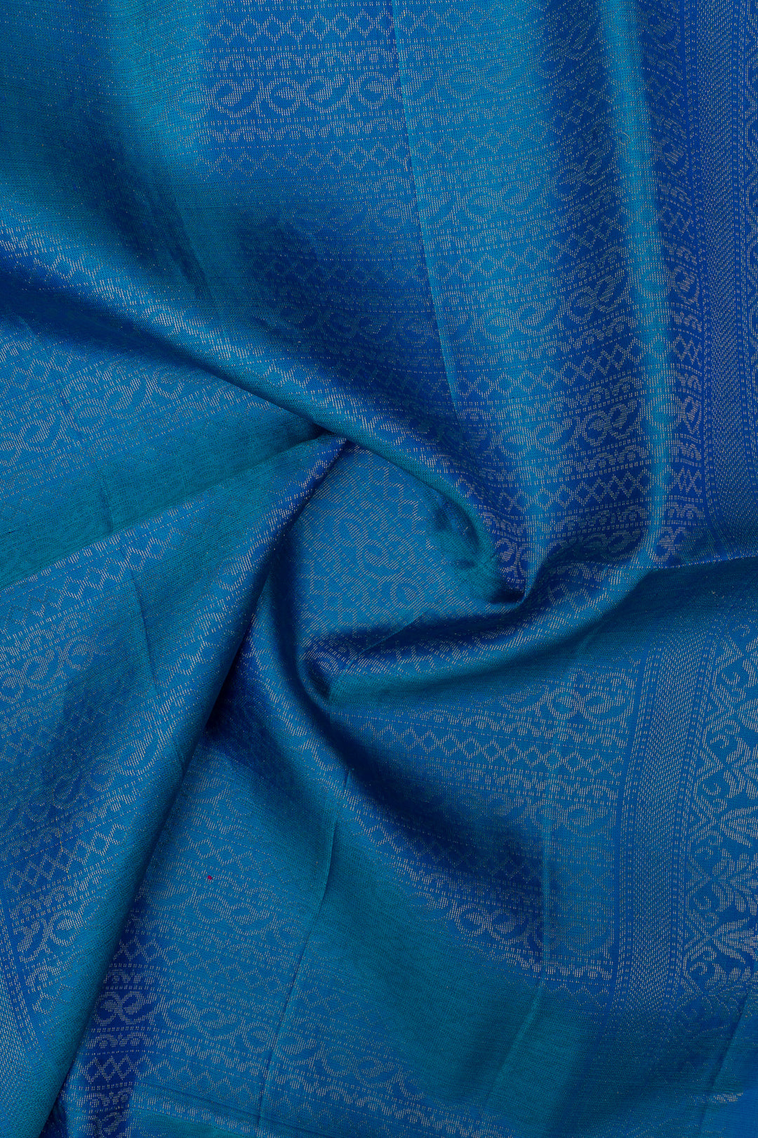 Purple and blue brocade pure soft silk saree