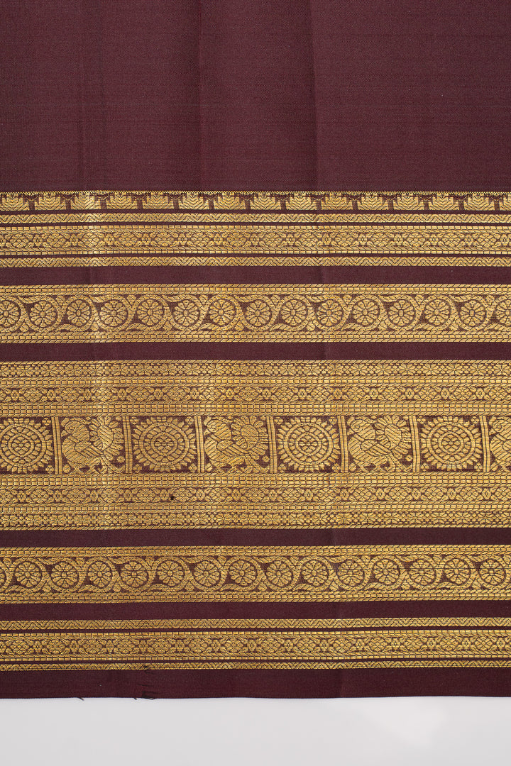 Mauve zari checks pure kanchipuram silk saree