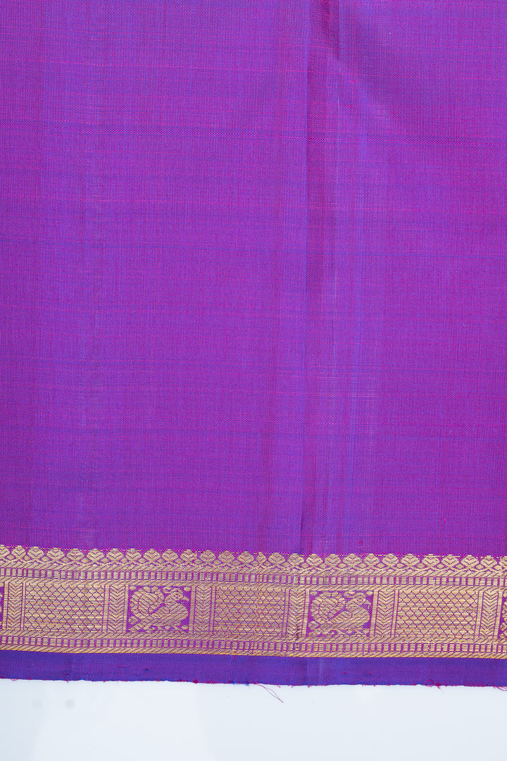 Purple minakari thilakam brocade  pure kanchipuram silk saree
