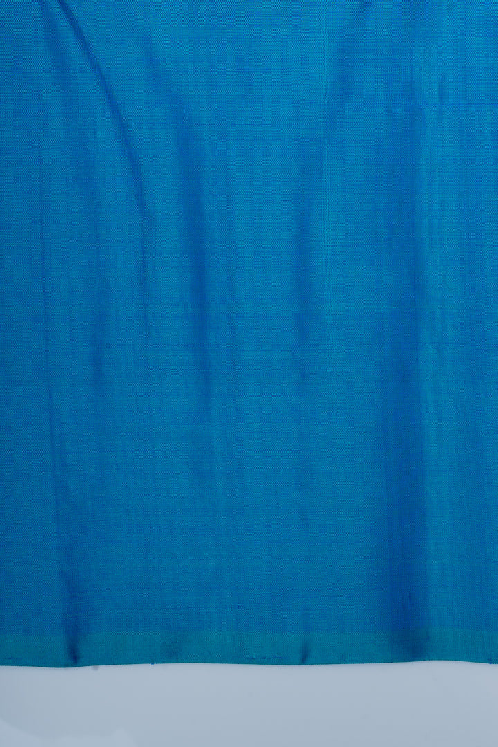 Purple and blue brocade pure soft silk saree