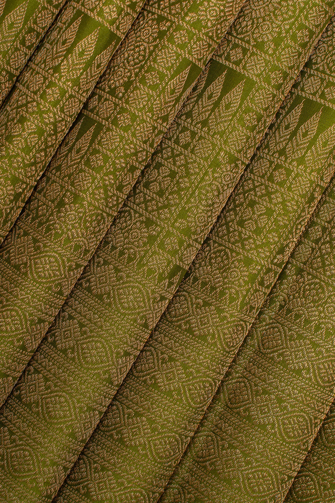 Mehandi green brocade pure kanchipuram silk saree