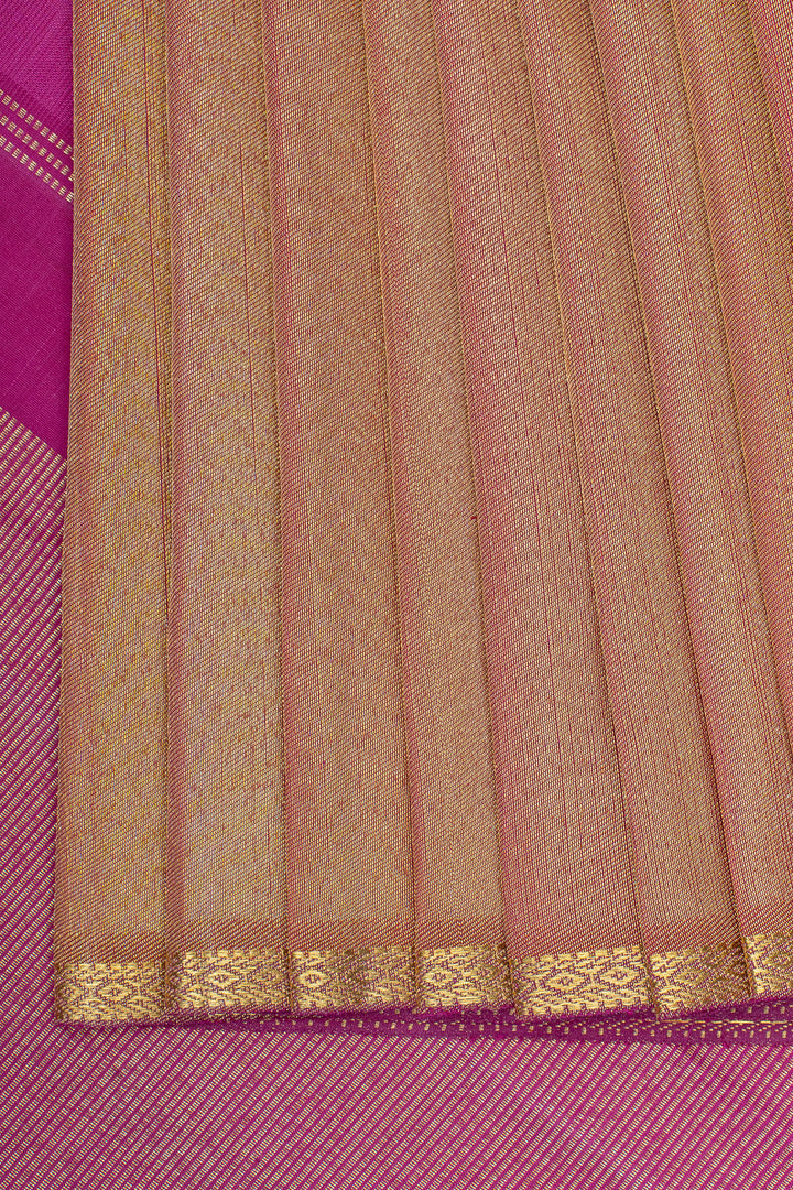 Reddish pink rising 8kol pure kanchipuram silk saree