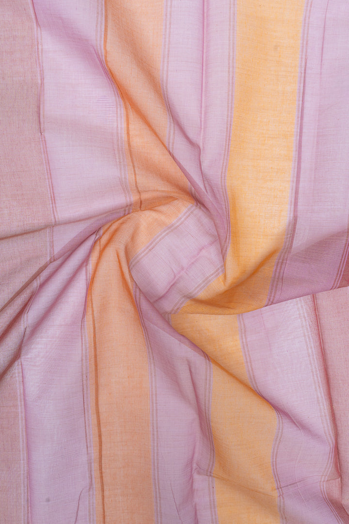 Lilac traditional  pure cotton silk saree
