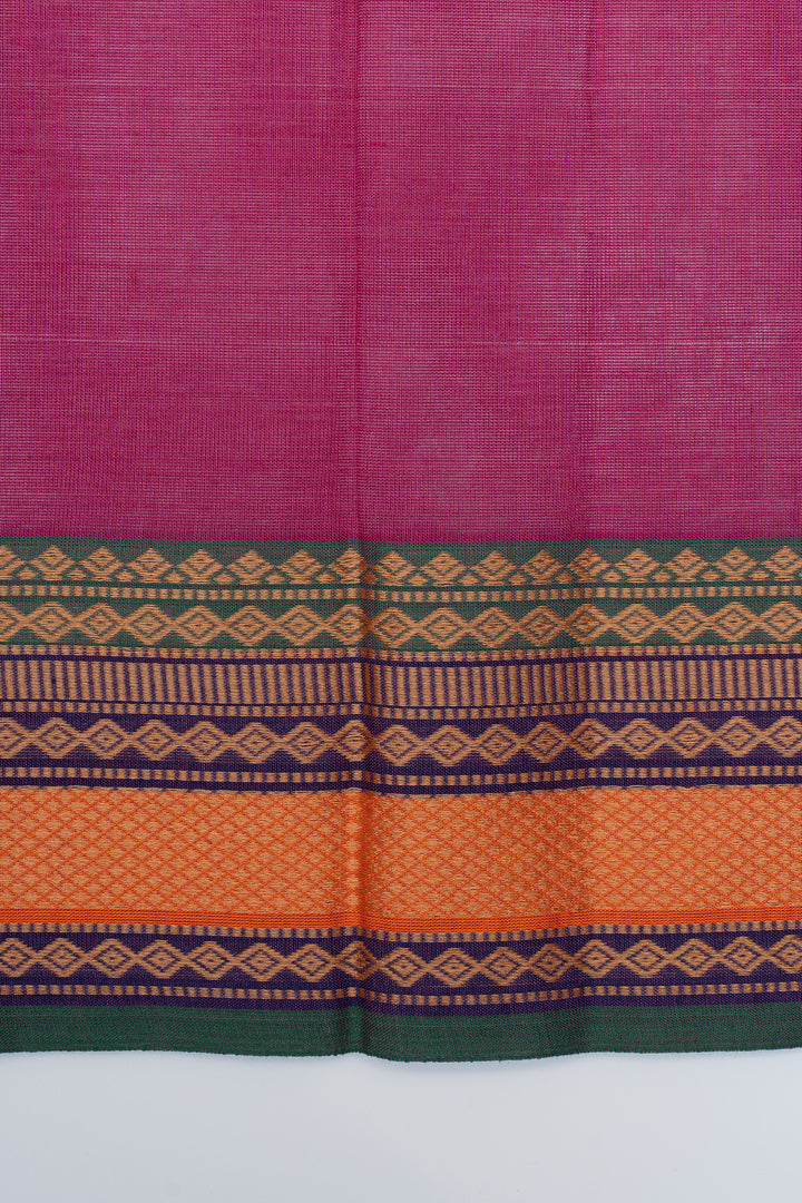 Pink traditional pure cotton silk saree