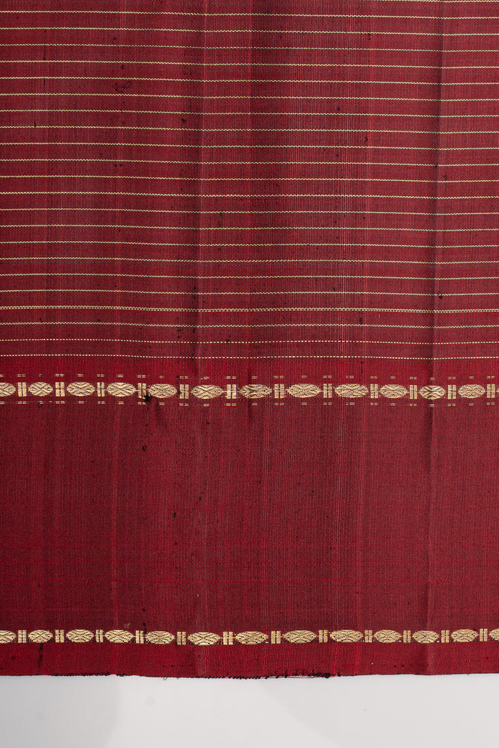 Maroon vintage checks pure kanchipuram silk saree
