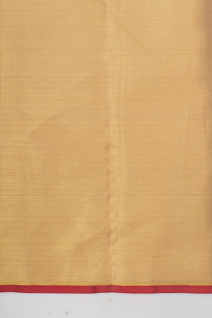 Gold floral brocade pure kanchipuram silk saree