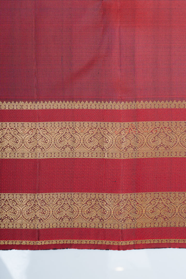 MS blue traditional pure kanchipuram silk saree