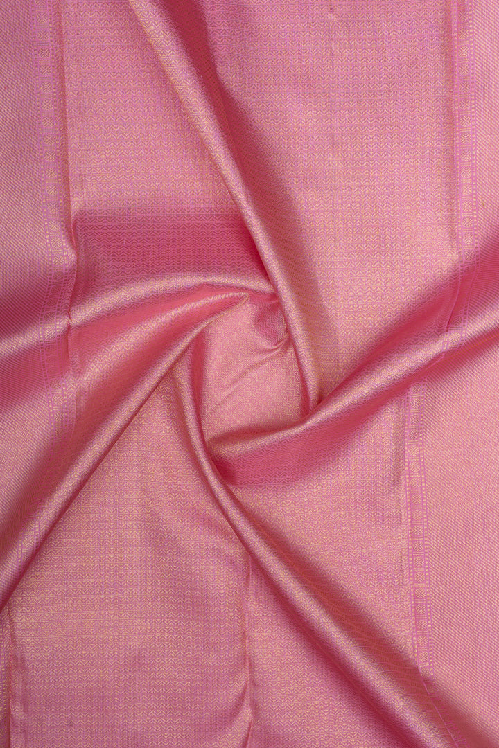 Baby pink paisley vanasingaram brocade pure kanchipuram silk saree