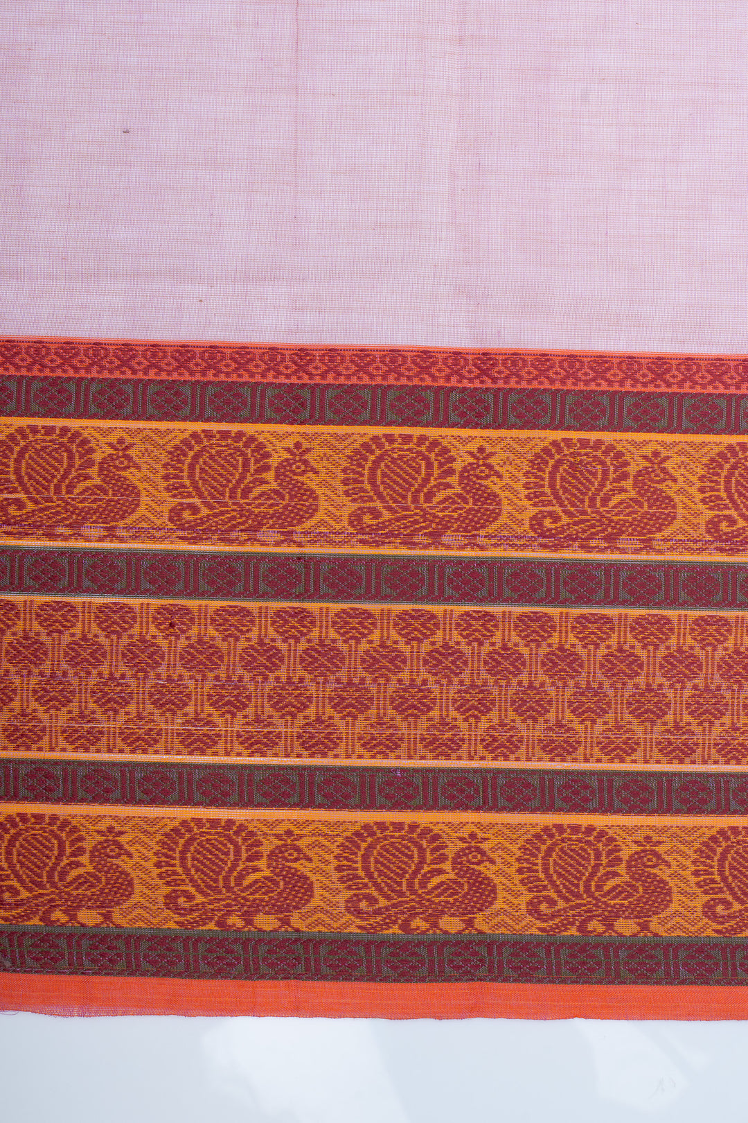 Lilac traditional  pure cotton silk saree