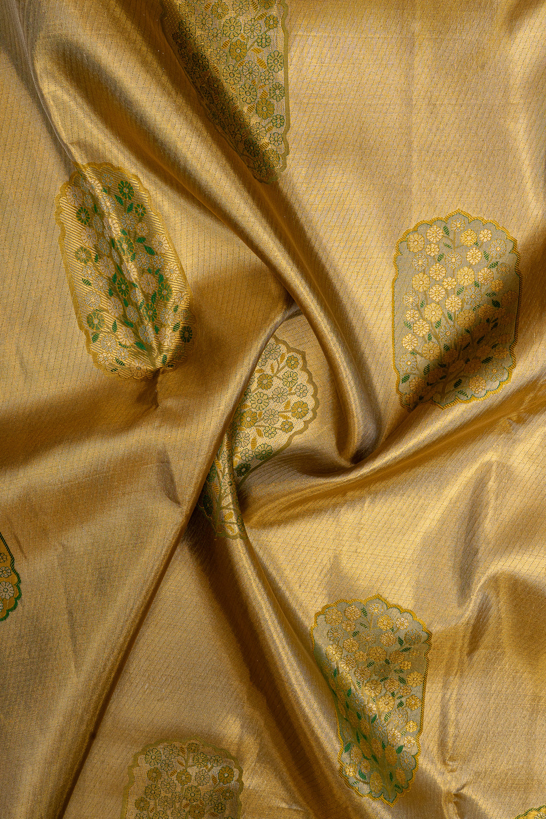 Gold minakari tissue pure kanchipuram silk saree