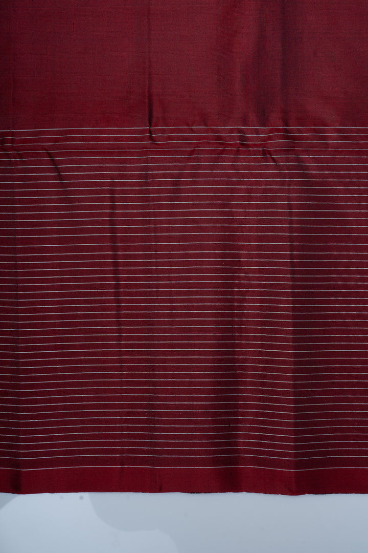 Maroon zari checks pure soft silk saree