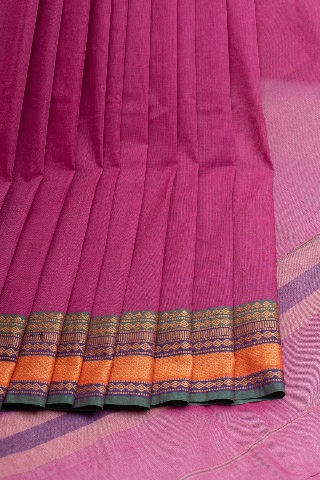 Pink traditional pure cotton silk saree