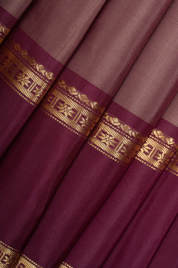 Purple rettai pettu pure soft silk saree