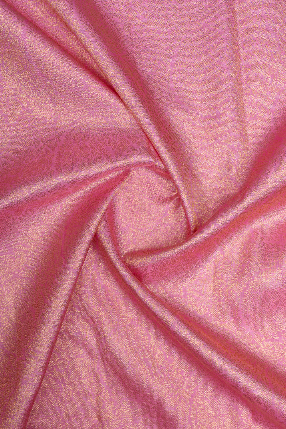 Baby pink paisley vanasingaram brocade pure kanchipuram silk saree