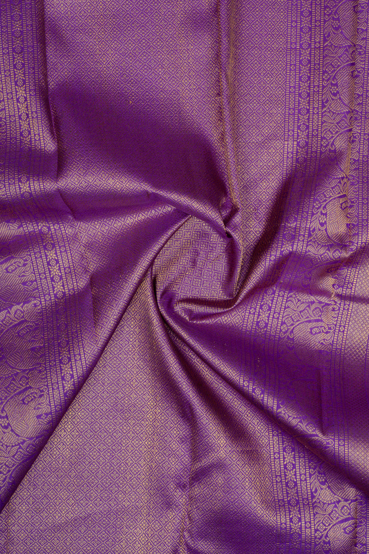 Teal Blue stripes pure kanchipuram silk saree