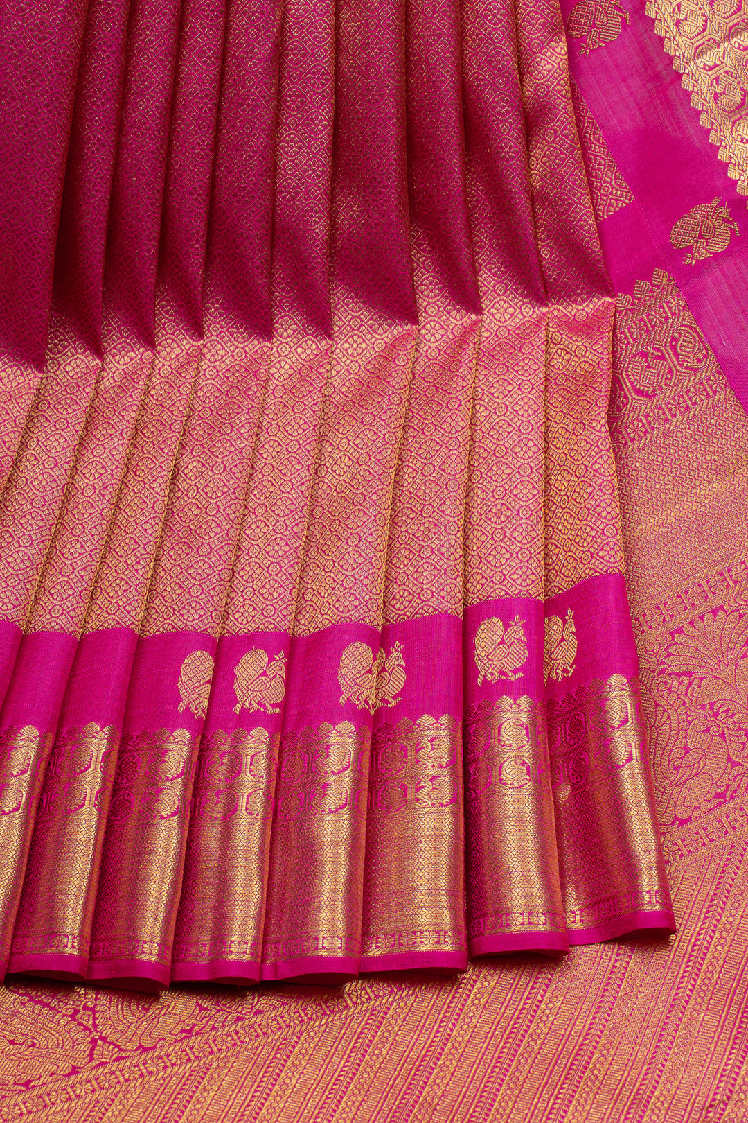 Pink brocade beetu border pure kanchipuram silk saree