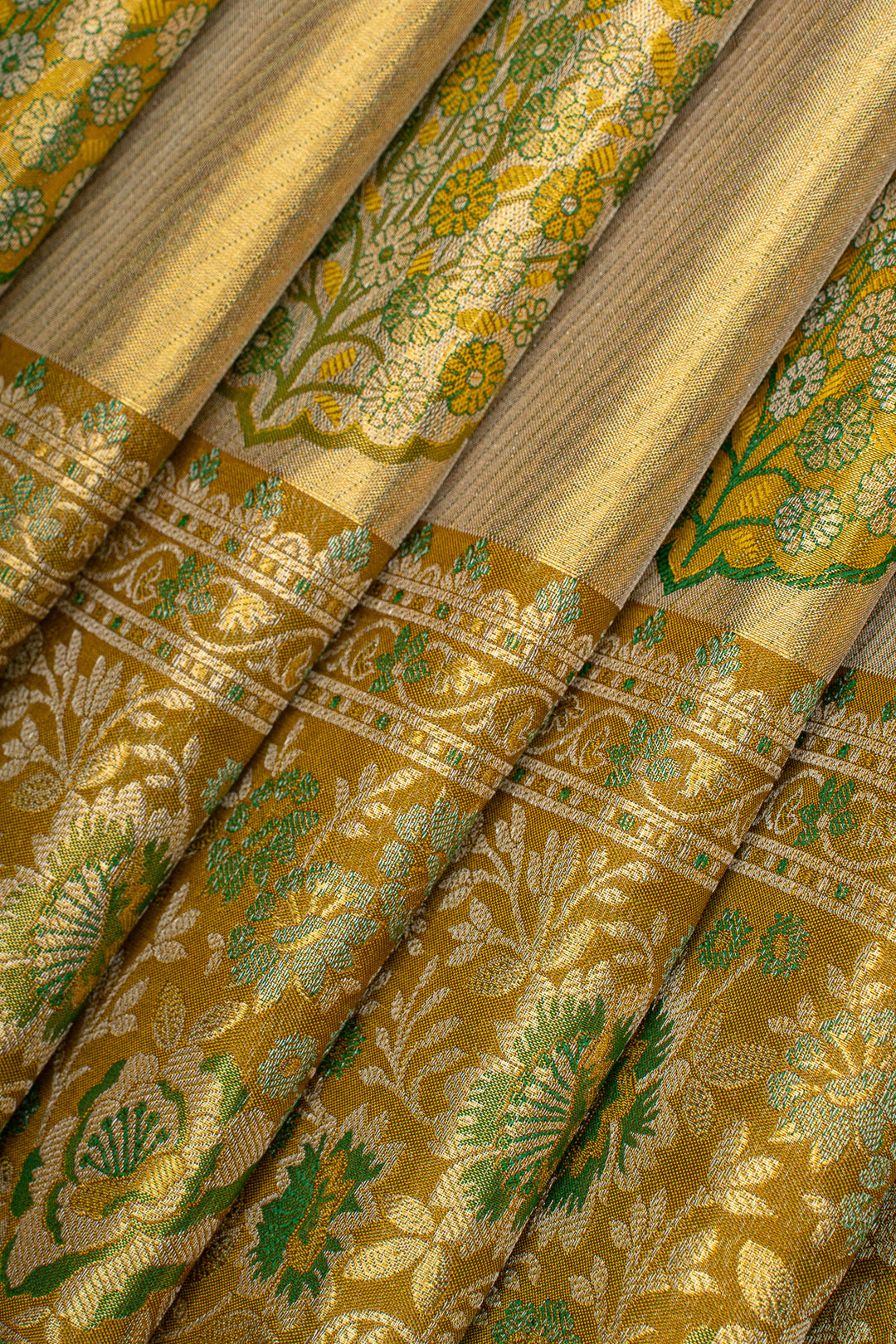 Gold minakari tissue pure kanchipuram silk saree