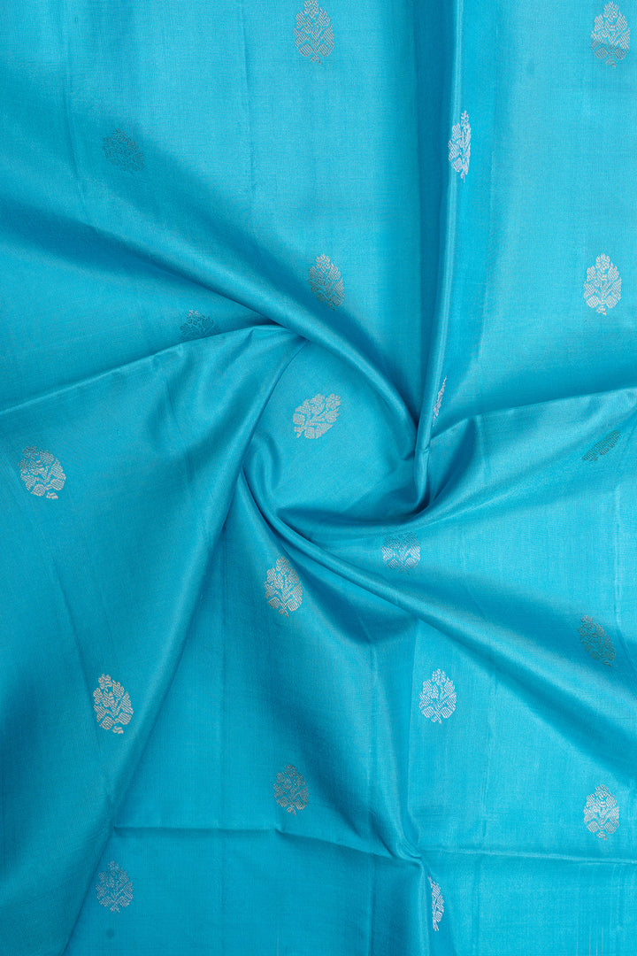 Anandha blue traditional pure soft silk saree
