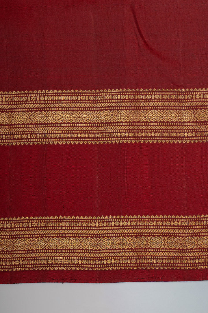 Dark Purple rettai pettu pure kanchipuram silk saree